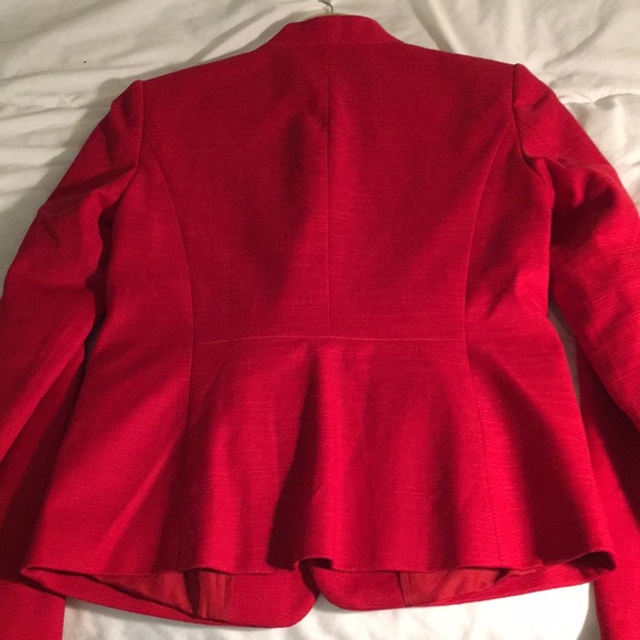 Loft red collarless blazer - Picture 5 of 5